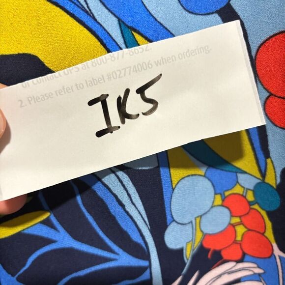 J Crew Mercantile A Line Faux Wrap Dress Blue 8 Colorful Floral Print Tropical - Picture 14 of 14